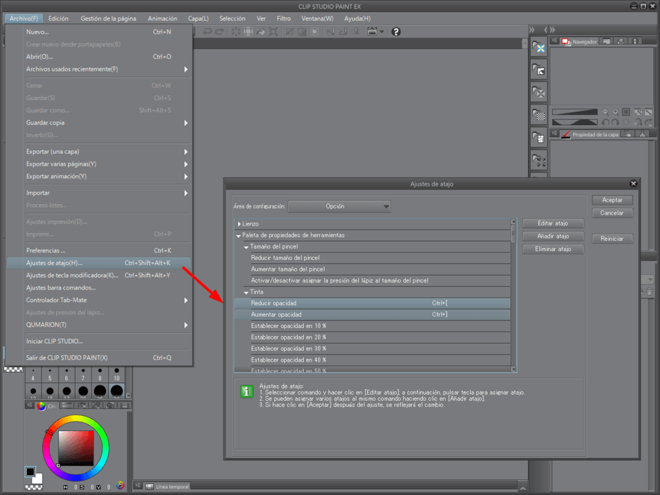 ブラシの不透明度 - ショートカット - CLIP STUDIO ASK