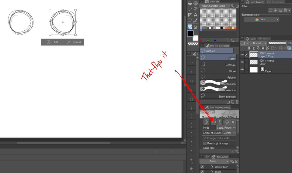 how do i copy and flip a specific selected object? - CLIP STUDIO ASK