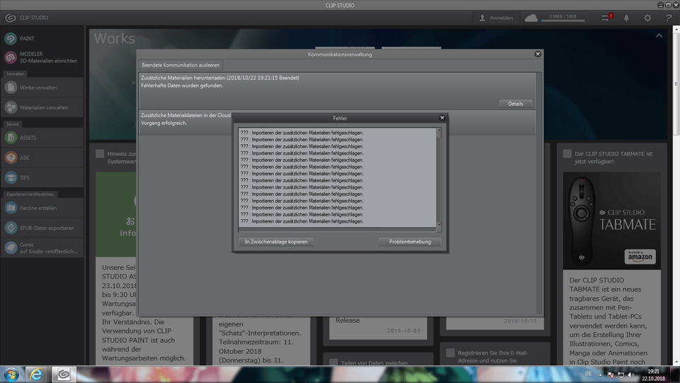 No materials left in the CSP All materials are gone. What can I do ...