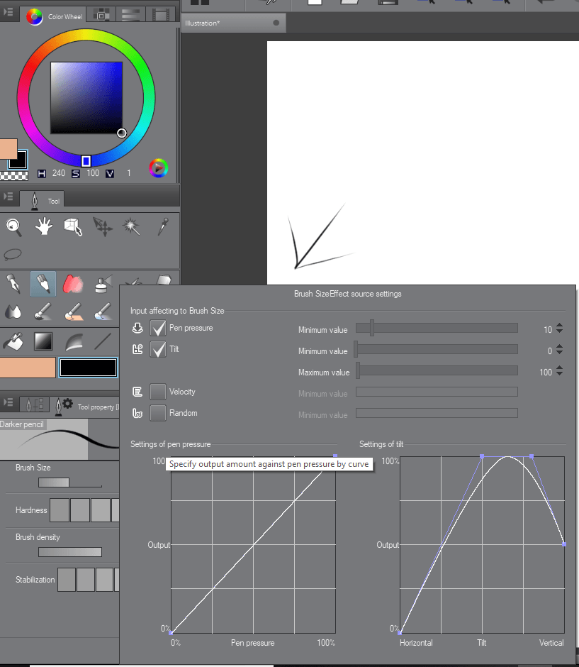 펜 압력 CLIP STUDIO ASK