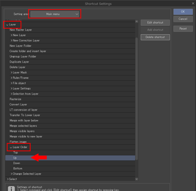 How Can I Sort Layers On Csp Through Keyboard Shortcut Clip Studio Ask