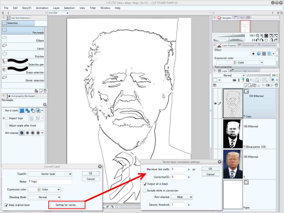 How to Convert Photo to Vector Line drawing - CLIP STUDIO ASK