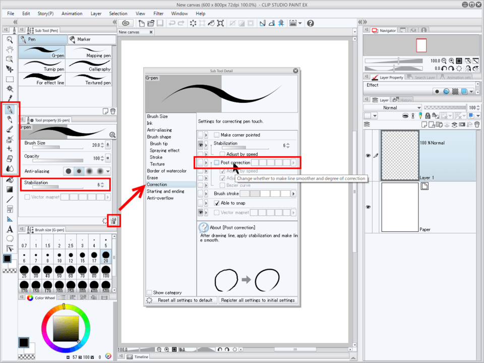I need help finding the stabilizer. CLIP STUDIO ASK
