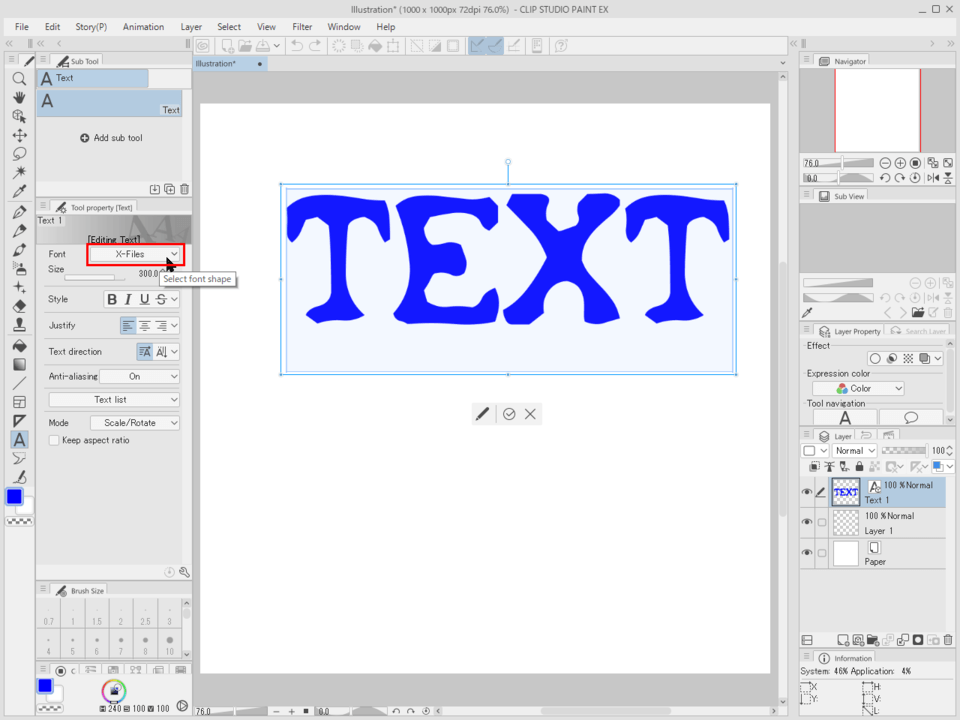 Is there a way to type SEARCH a font in the Text tool? - CLIP STUDIO ASK