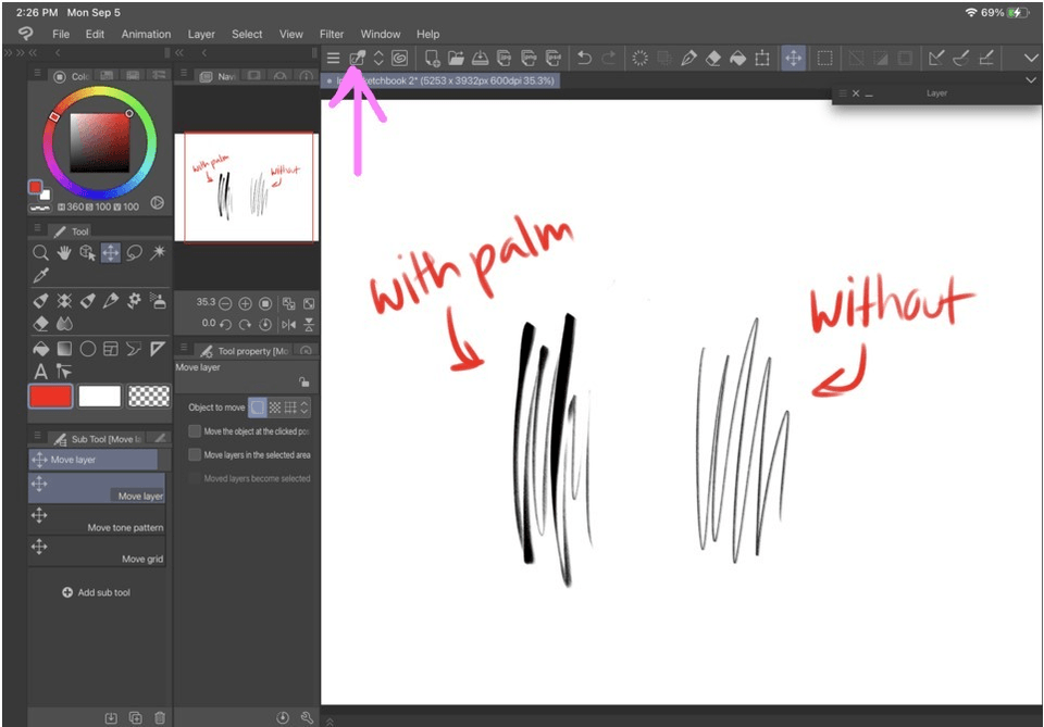 Palm Rejection CLIP STUDIO ASK