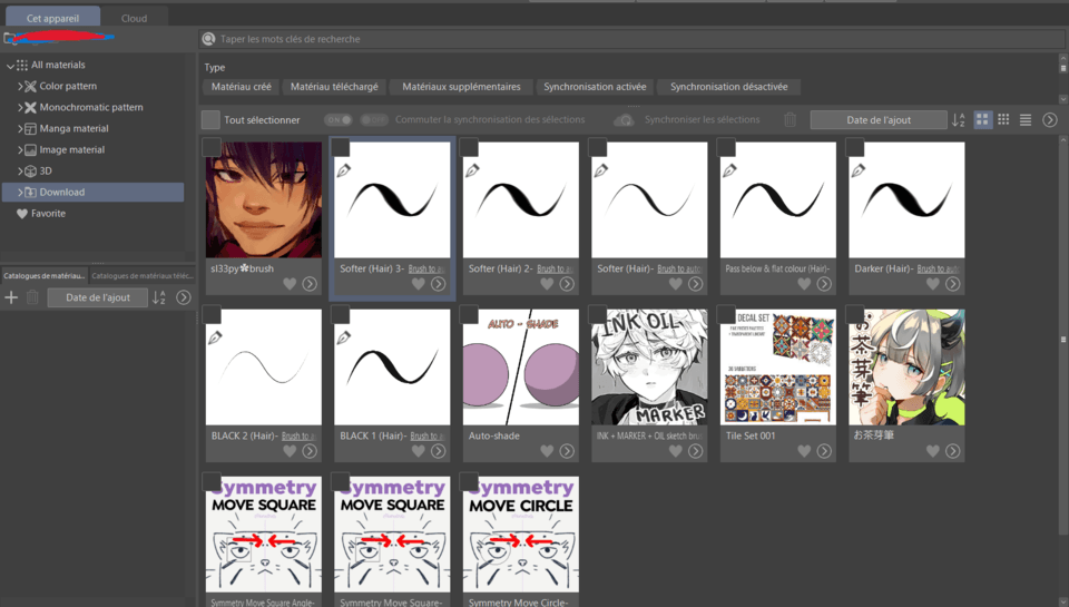 My downloaded materials have disappeared.... - CLIP STUDIO ASK