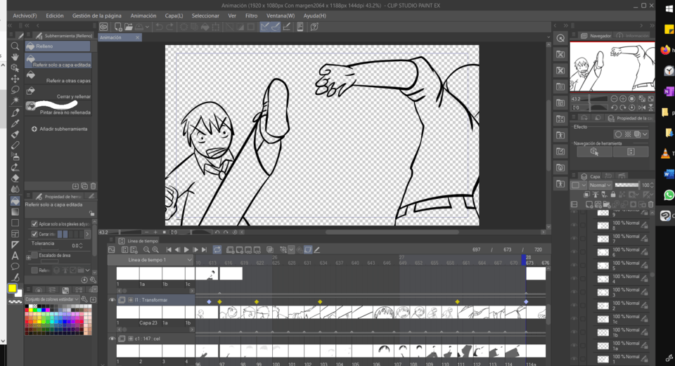 how can I add the tweening points of the lineart to the color layers ...