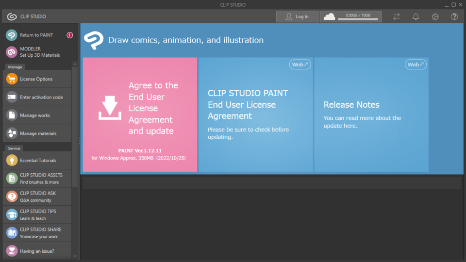 Updating Issues CLIP STUDIO ASK