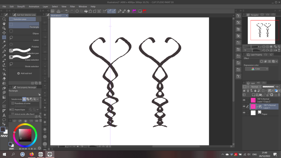 true symmetry with the rule CLIP STUDIO ASK