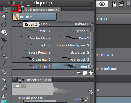 how to put on studio paint clip of brushs downloaded out of studio clip ...
