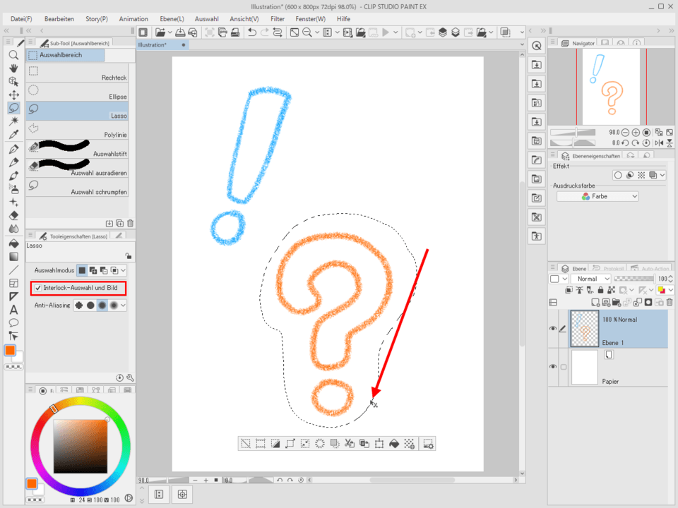 How can I edit the area selected by the lasso? CLIP STUDIO ASK