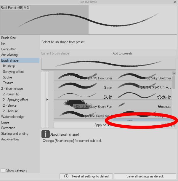 Cannot Add brush shape to Preset - CLIP STUDIO ASK