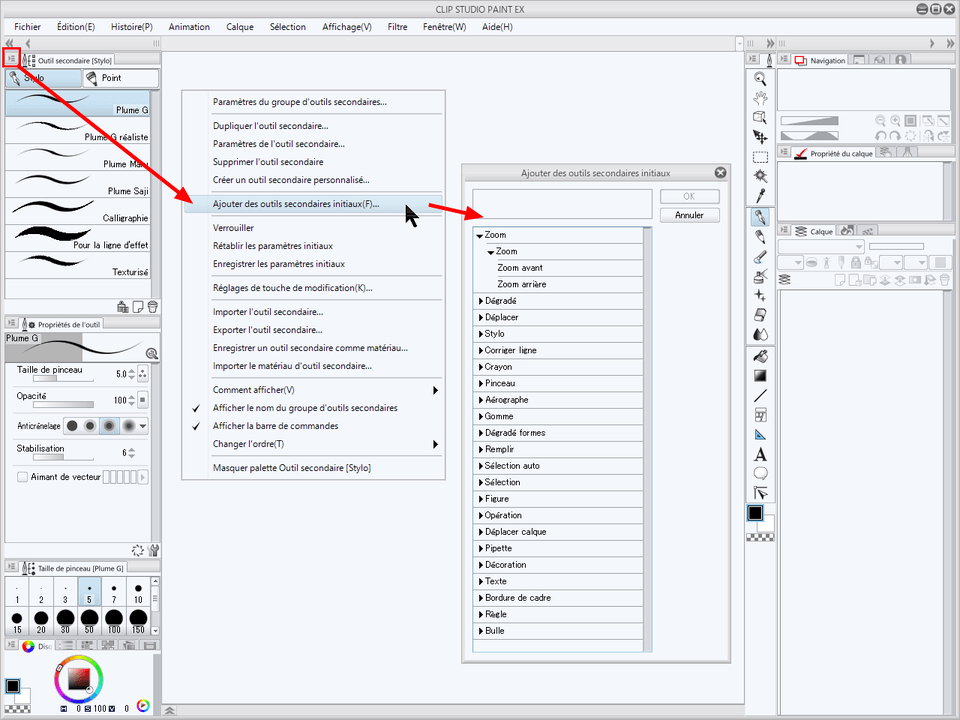 Missing secondary tools - CLIP STUDIO ASK