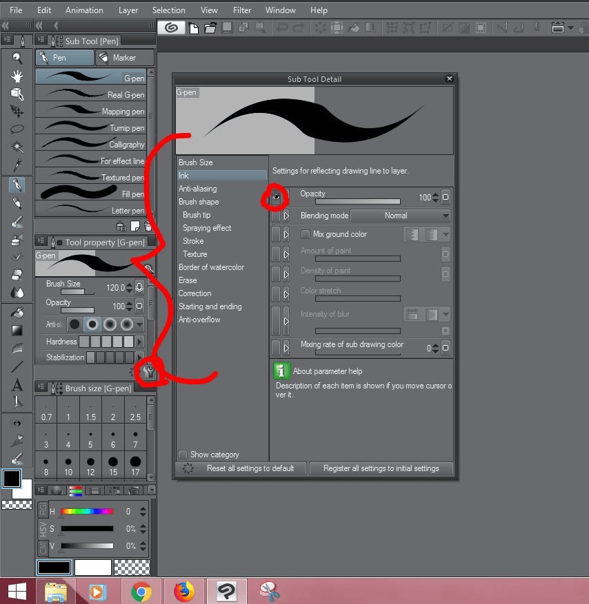 Changing tool settings. - CLIP STUDIO ASK