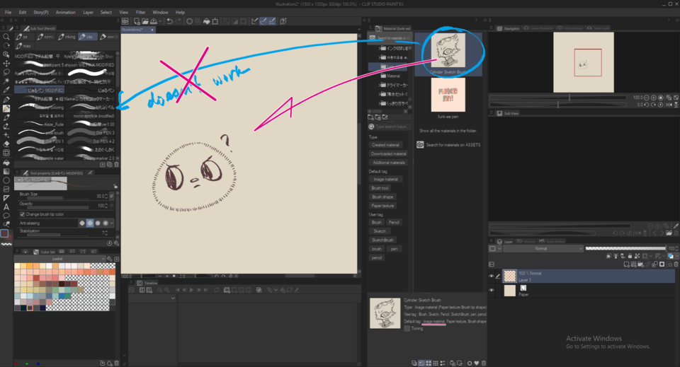 Cannot draganddrop downloaded CSP brushes into brush tools CLIP