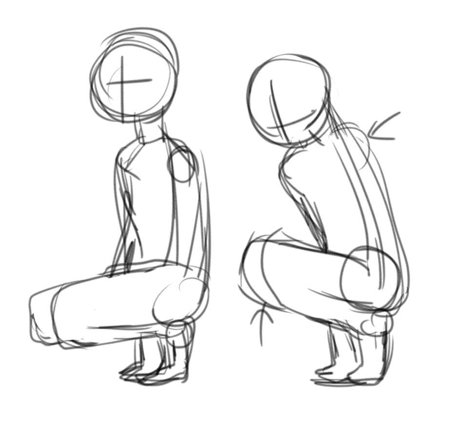 Crouching Poses Drawing Reference Please feel free to share these drawing images with your friends