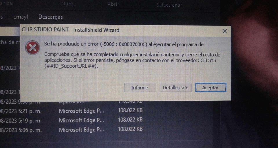 你好，當我在 PC Windows 上下載 Clip Studio Pro 時，它不允許我運行它，但出現錯誤 - CLIP STUDIO ASK