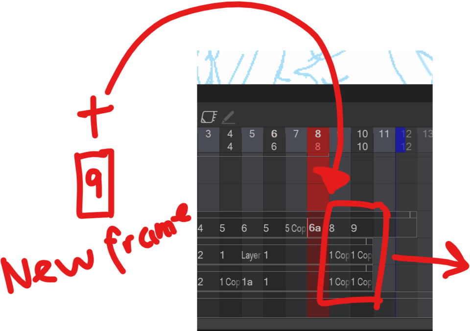 for animation, is it possible to push the following frames and insert ...
