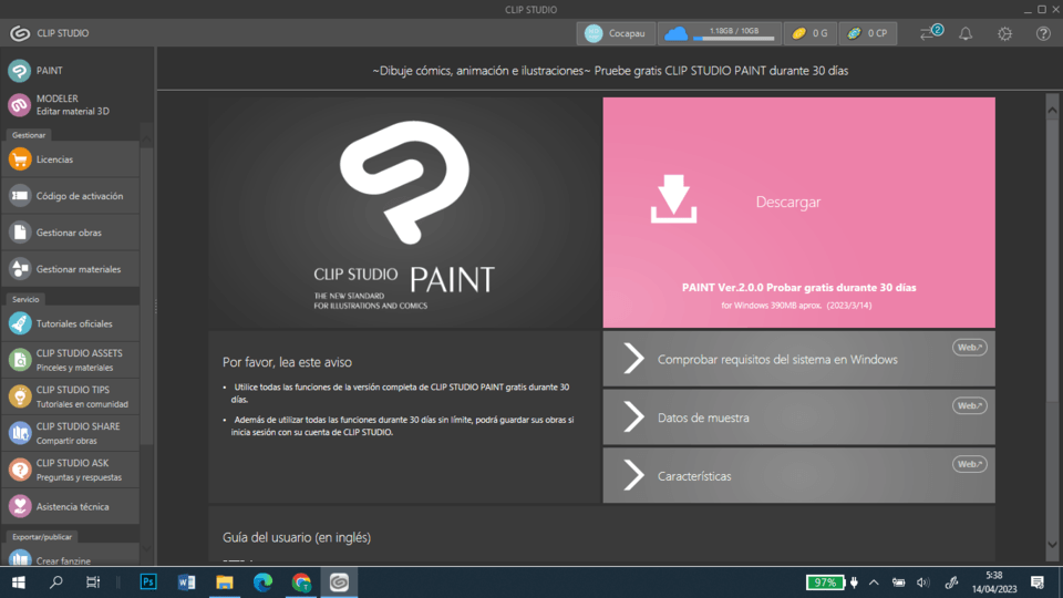 PROBLEMS TO OPEN PAINT CLIP STUDIO ASK
