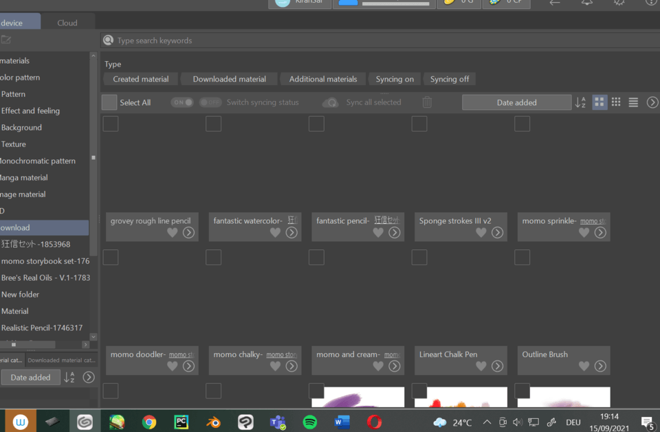 downloaded materials not working / no image - CLIP STUDIO ASK