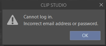Cannot log in account in window - CLIP STUDIO ASK