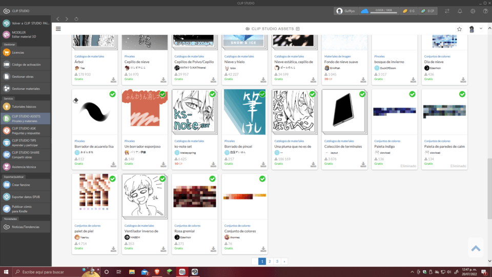 Downloaded materials do not appear - CLIP STUDIO ASK