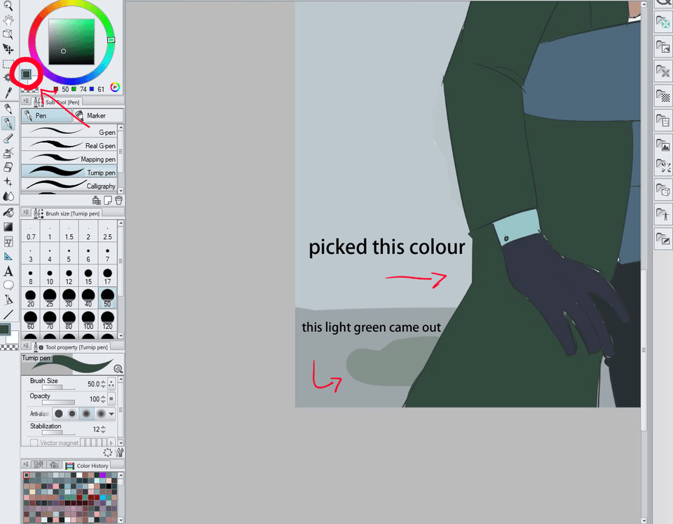 Colour Picker/Eye Dropper Picks Wrong Colours - CLIP STUDIO ASK