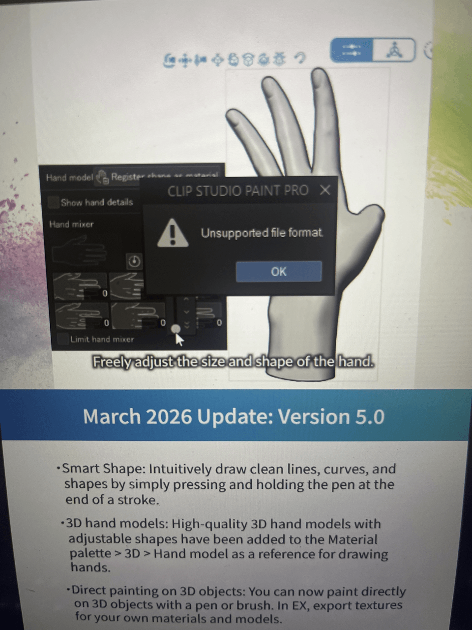 I keep getting “unsupported file format” everytime I click to draw and ...
