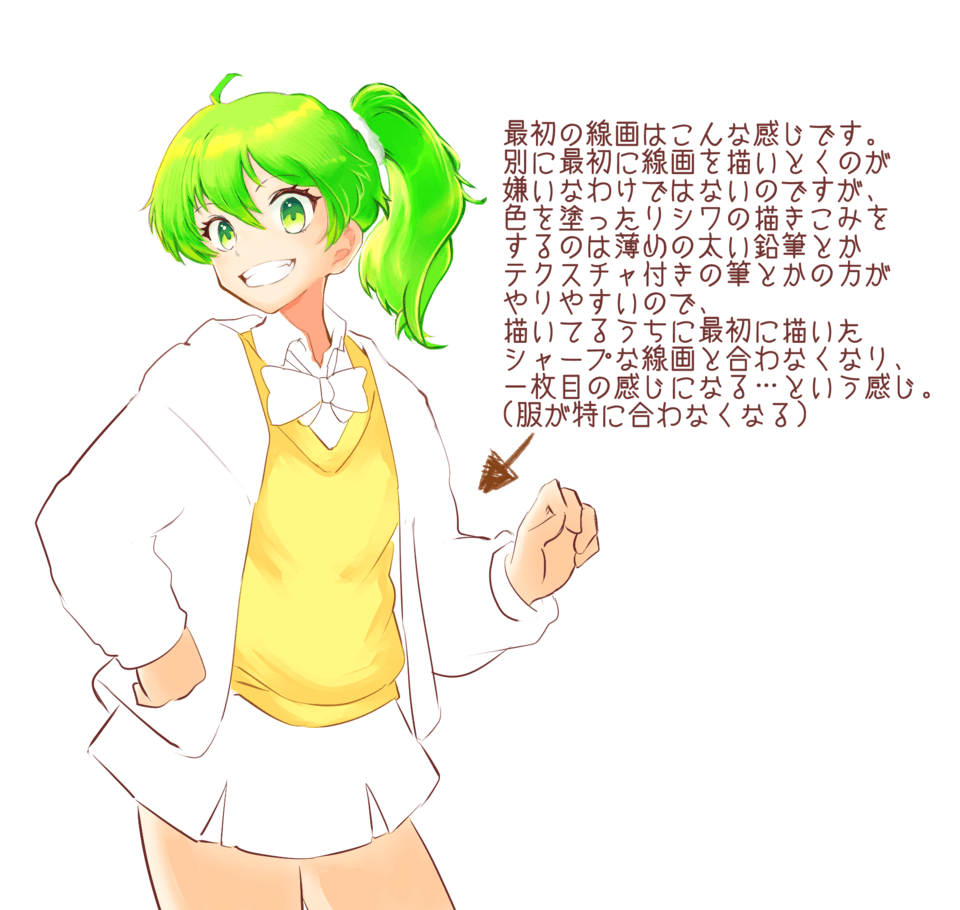 ハッキリした主線と、厚塗りした服が合わない、気がする - CLIP STUDIO ASK