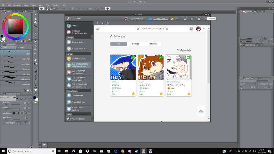 Asset brushes won't download - CLIP STUDIO ASK