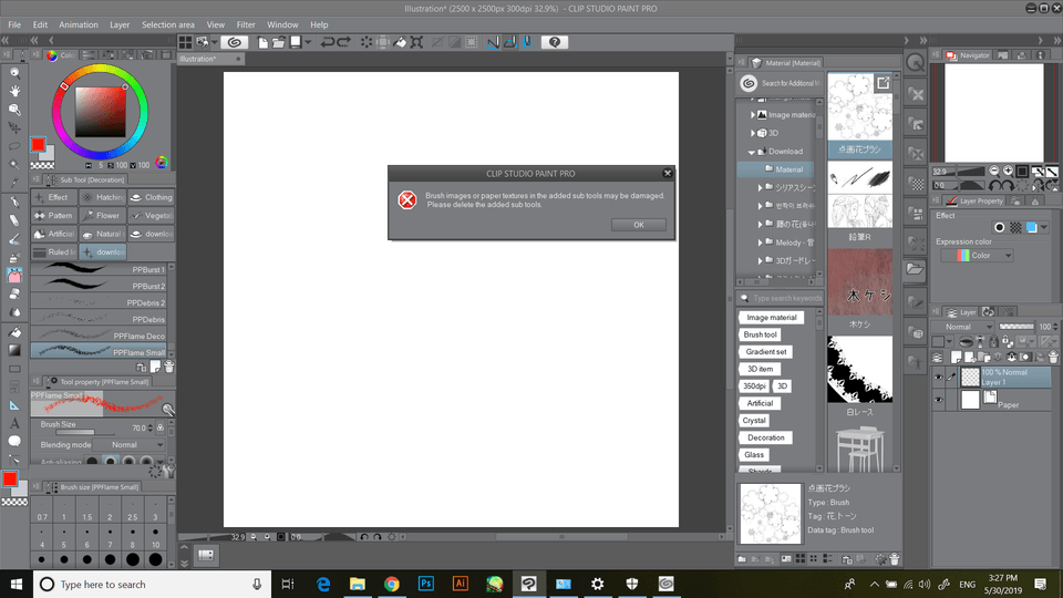 CAN'T ADD NEW MATERIAL FROM DOWNLOAD - CLIP STUDIO ASK