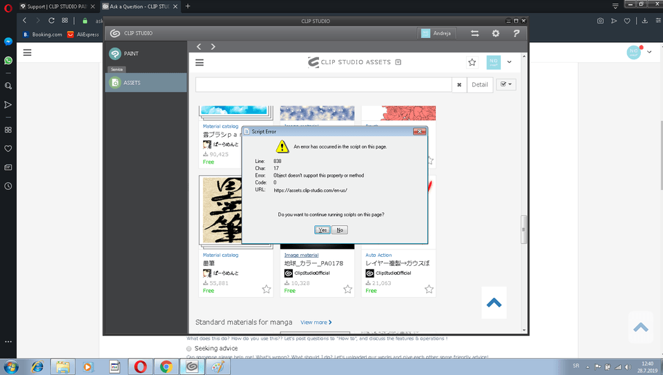 An Error has occurred in t he script on this page - CLIP STUDIO ASK