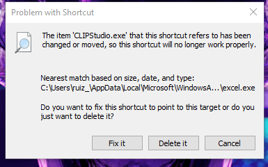 Missing ShortCut ClipStudio.exe - CLIP STUDIO ASK