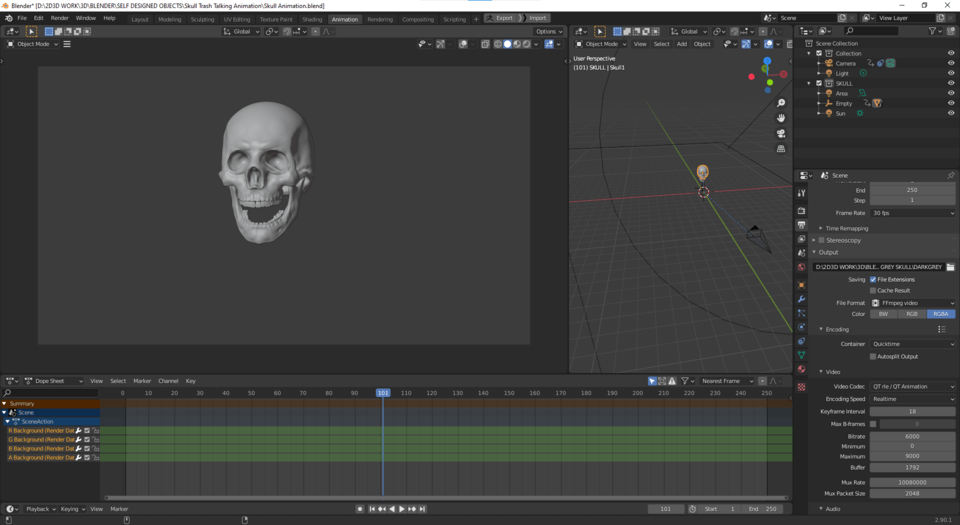 BlenderからClipStudioPaintへのトランスペアレントムービー 