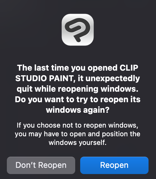 Clip Studio Won't Open After Crashing While Making a New Canvas CLIP STUDIO ASK