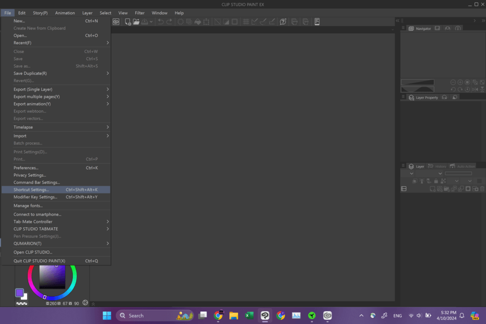 Can't seem to open Shortcut Modifier Window - CLIP STUDIO ASK