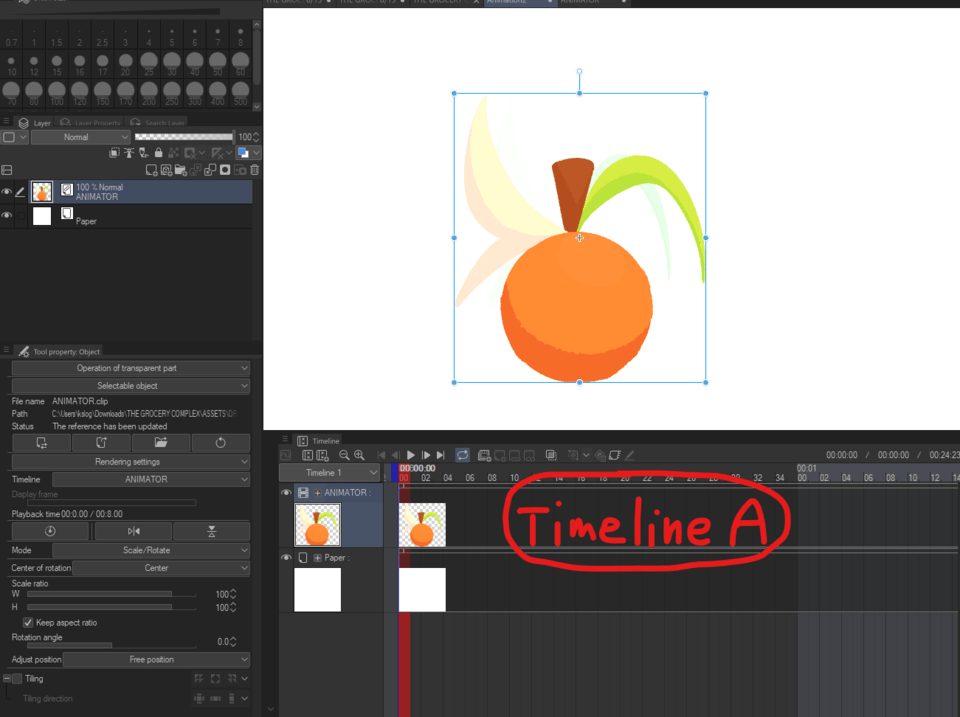 "Display frame" option in Tool property: Object - CLIP STUDIO ASK