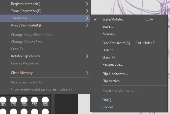 내 CSP에서는 Mesh Transform을 사용할 수 없습니다. - CLIP STUDIO ASK