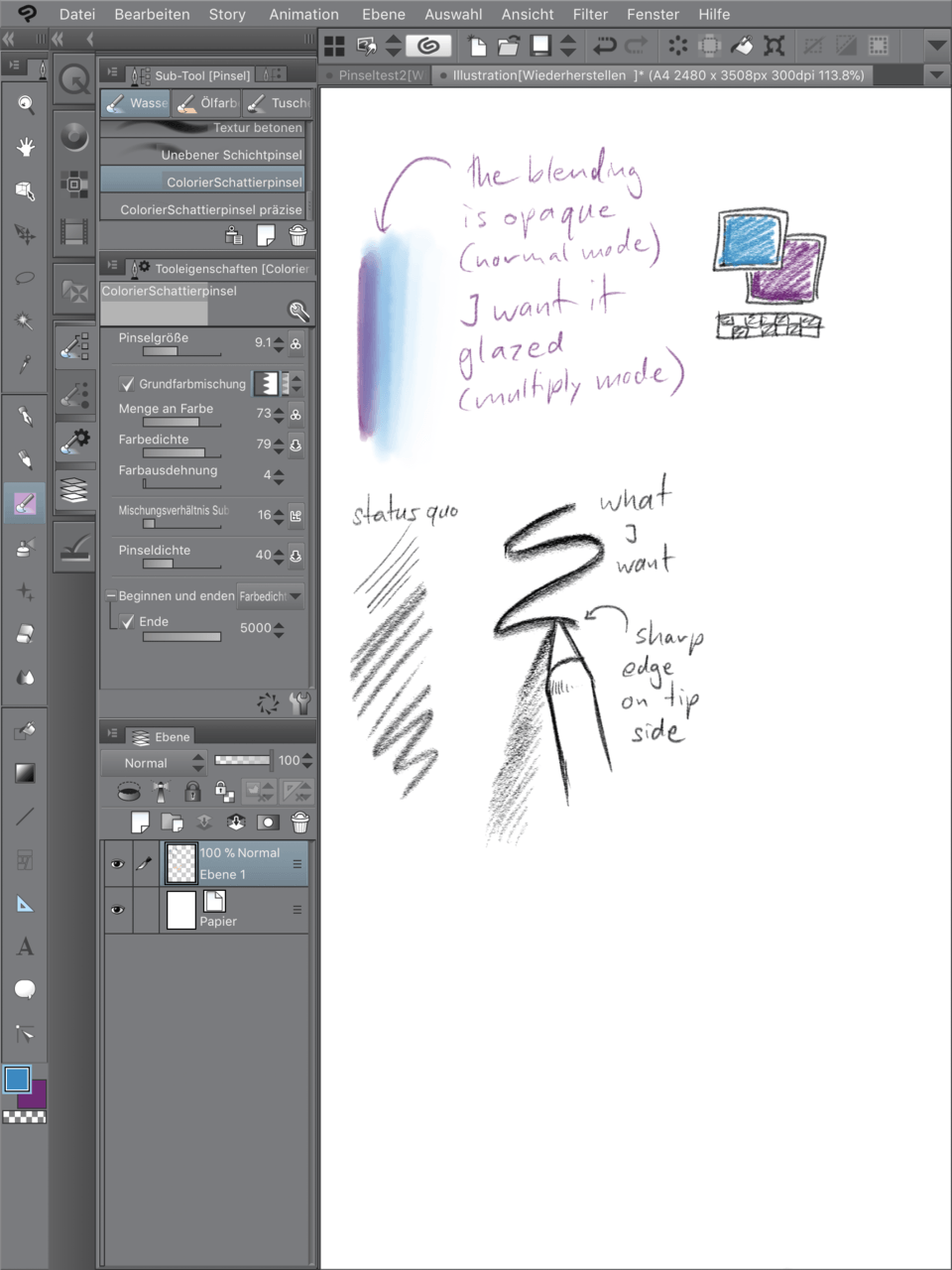 Feature Request: Brush/Pencil Settings - CLIP STUDIO ASK