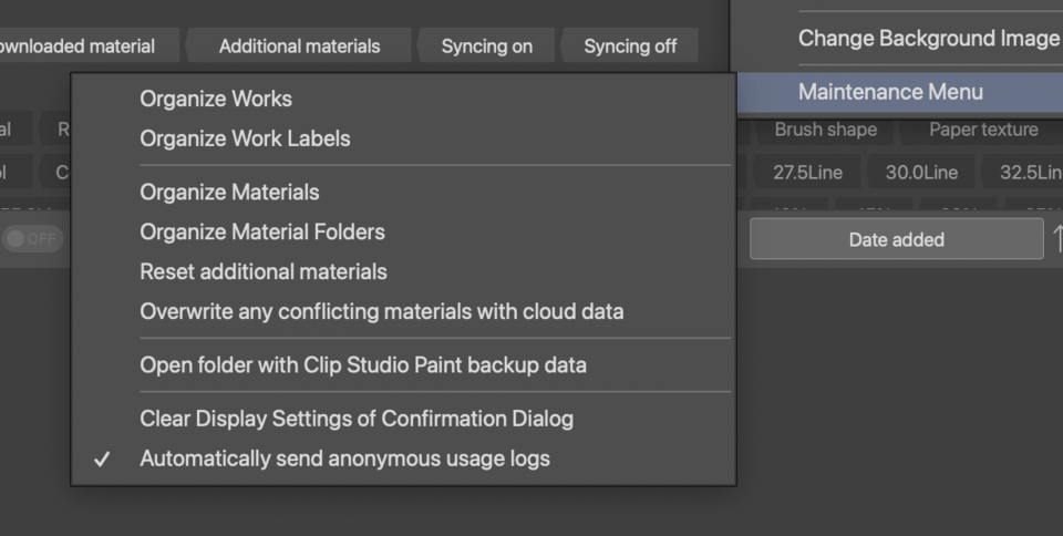 Downloaded materials doesn't show - CLIP STUDIO ASK