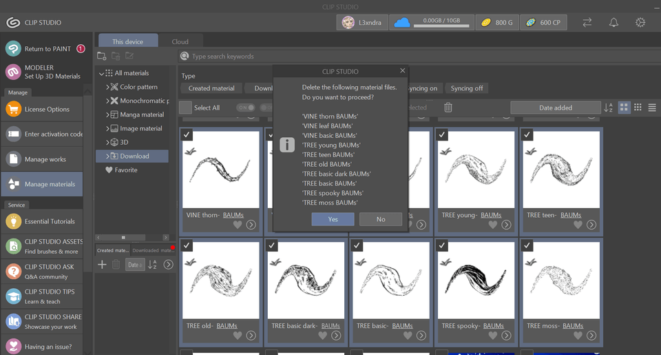 Brushes corrupt and wont delete - CLIP STUDIO ASK
