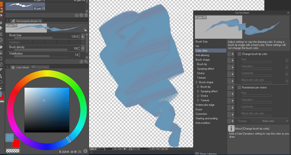 The main color and the sub color are mixing together - CLIP STUDIO ASK