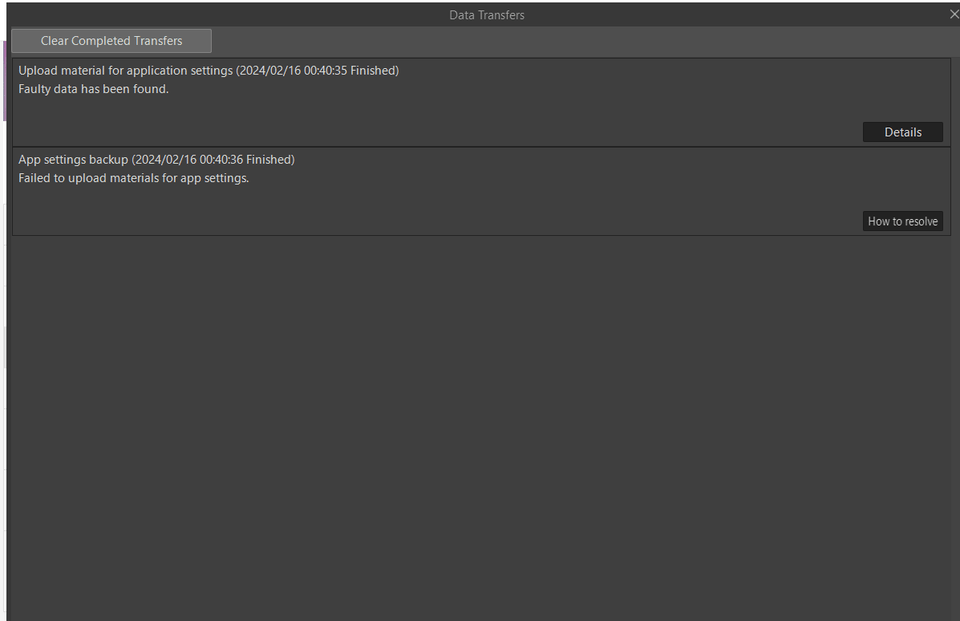Assets missing and sync error - CLIP STUDIO ASK