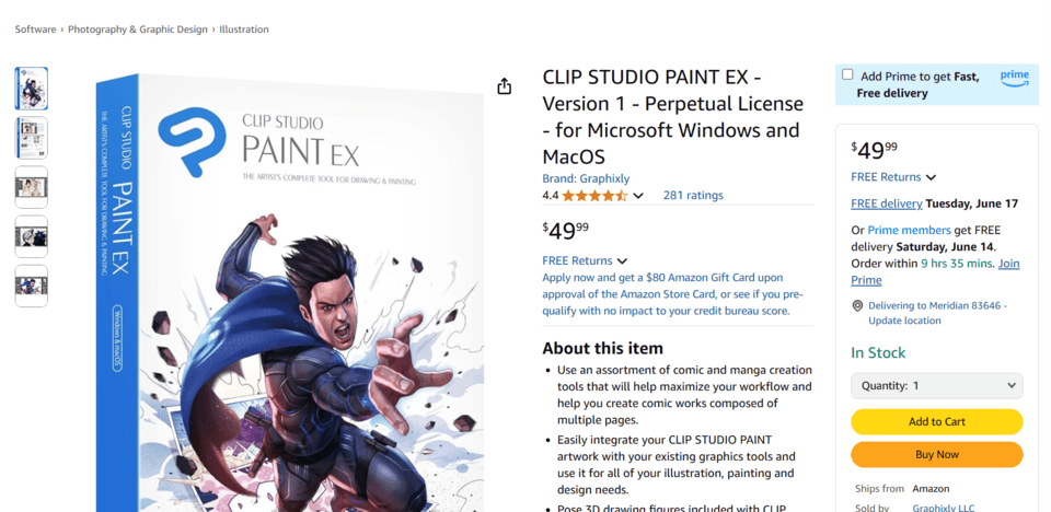 Does purchasing a physical copy of CLIP STUDIO PAINT EX - Version 1 ...