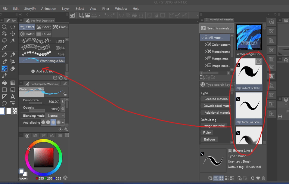 Brush downloaded but not working or adding to palette CLIP STUDIO ASK