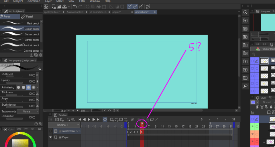 애니메이션의 프레임 번호 표시 CLIP STUDIO ASK