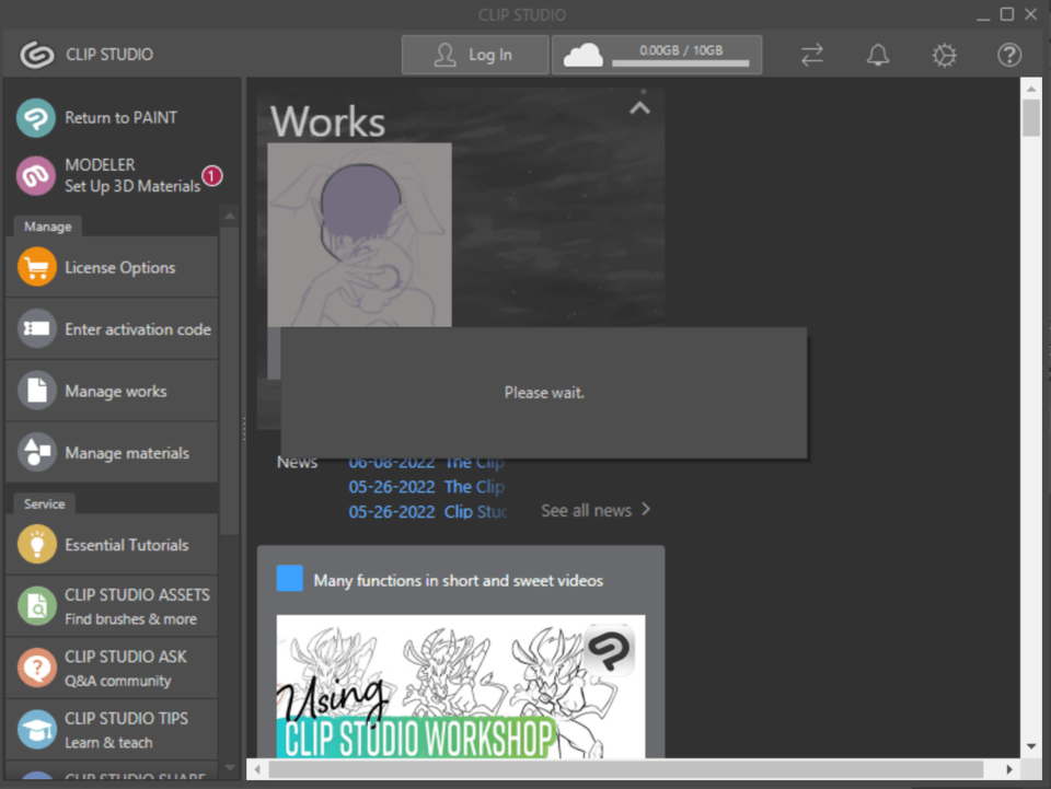 ClipStudioがスタックしているしばらくお待ちください - CLIP STUDIO ASK