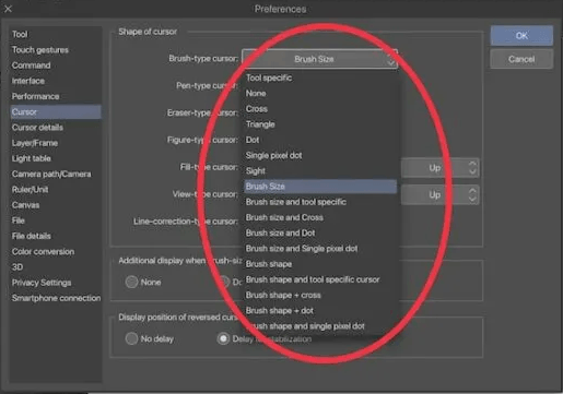 I want to display the cursor in the shape of a pen tip, but in the ...