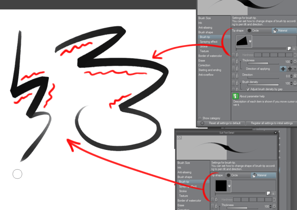 Aliasing problems with square-tip brushes - CLIP STUDIO ASK