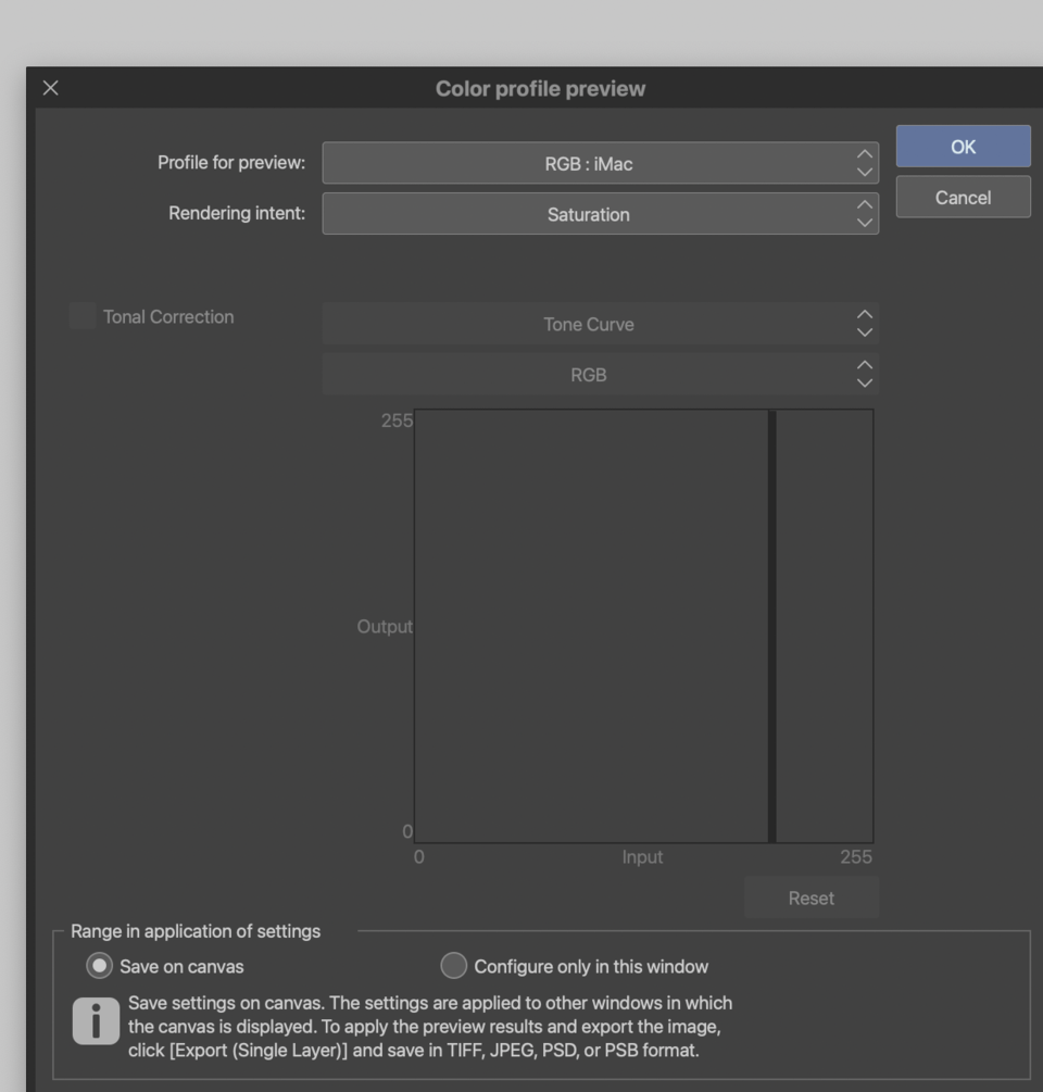El perfil de color no coincide al exportar .mov o .mp4 CLIP STUDIO ASK